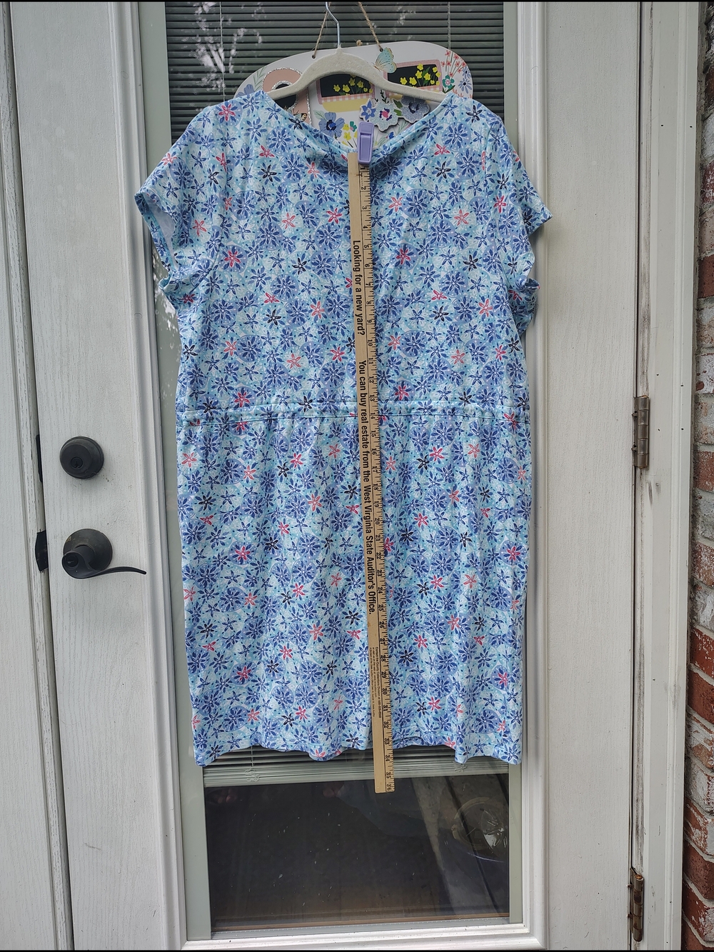 Talbots Blue Floral Print Midi Dress